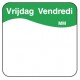 Eenv. verwijderbare sticker vrijdag 25 mm 1000/rol (1 stuks)