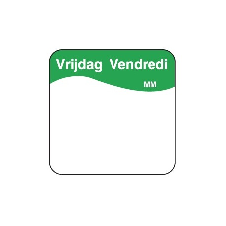 Eenv. verwijderbare sticker vrijdag 25 mm 1000/rol (1 stuks)