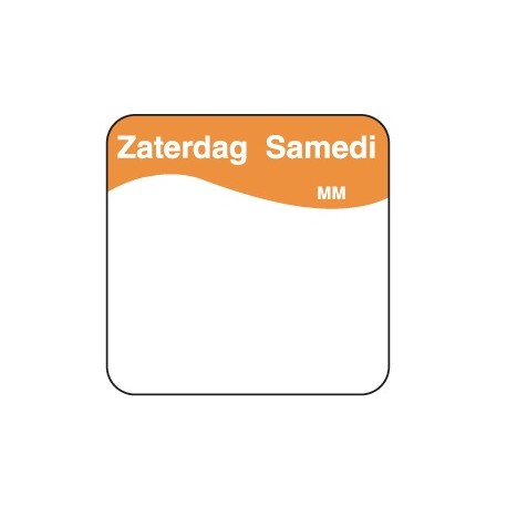 Eenv. verwijderb. sticker zaterdag 25 mm 1000/rol (1 stuks)