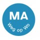 Perm. sticker 'ma weg op wo' 19 mm 1000/rol (1 stuks)