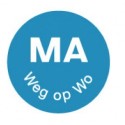 Perm. sticker 'ma weg op wo' 19 mm 1000/rol (per 1 stuks)