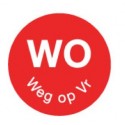 Perm. sticker 'wo weg op vr' 19 mm 1000/rol (per 1 stuks)