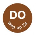 Perm. sticker 'do weg op za' 19 mm 1000/rol (per 1 stuks)