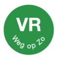 Perm. sticker 'vr weg op zo' 19 mm 1000/rol (per 1 stuks)