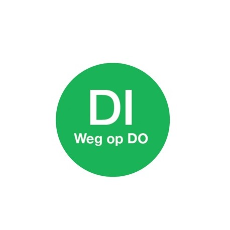 Afwasb. sticker 'di weg op do' 19 mm 500/rol (1 stuks)