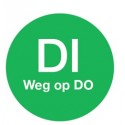 Afwasb. sticker 'di weg op do' 19 mm 500/rol (per 1 stuks)