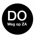 Afwasb. sticker 'do weg op za' 19 mm 500/rol (per 1 stuks)