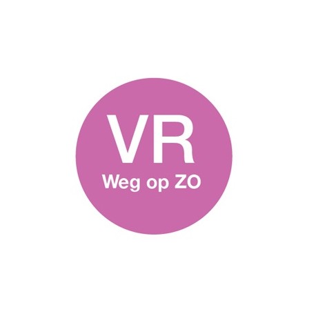 Afwasb. sticker 'vr weg op zo' 19 mm 500/rol (1 stuks)