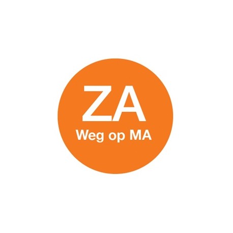 Afwasb. sticker 'za weg op ma' 19 mm 500/rol (1 stuks)