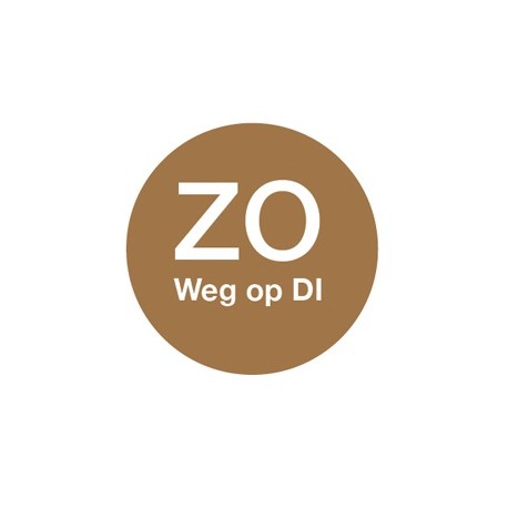 Afwasb. sticker 'zo weg op di' 19 mm 500/rol (1 stuks)