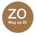 Afwasb. sticker 'zo weg op di' 19 mm 500/rol (per 1 stuks)