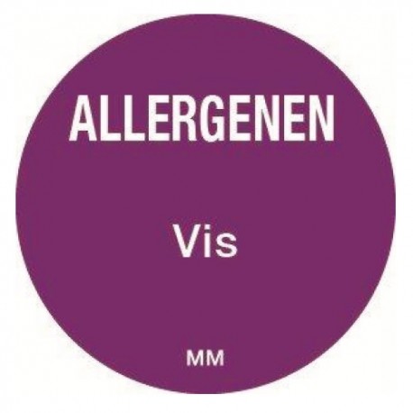 Allergie vis sticker rond 25 mm 1000/rol (1 stuks)