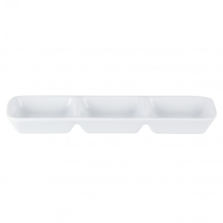 Drie-vaks dipschaal 20 x 6,5 cm (6 stuks)