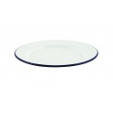 Emaille bord met blauwe rand 26 cm (per 12 stuks)