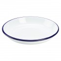 Emaille pastabord met blauwe rand 18 cm (per 12 stuks)