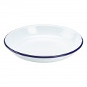 Emaille pastabord met blauwe rand 20 cm (per 12 stuks)