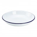 Emaille pastabord met blauwe rand 24 cm (per 12 stuks)