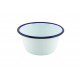 Emaille ovenschaal rond met blauwe rand 12 cm (12 stuks)