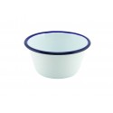 Emaille ovenschaal rond met blauwe rand 12 cm (per 12 stuks)