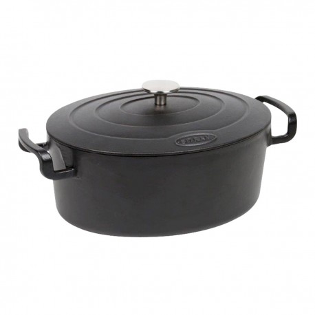 Emaille gietijzeren cocotte ovaal zwart 6,5L. (1 stuks)