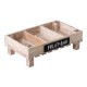 Houten 3-vaks krat met krijtbord 50 x 30 x 15 cm (1 stuks)