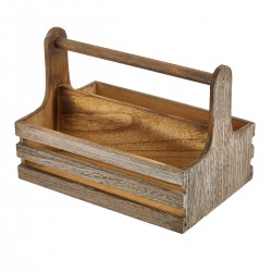 Houten tafelcaddy rustiek 24,5 x 16,5 x 18 cm (10 stuks)