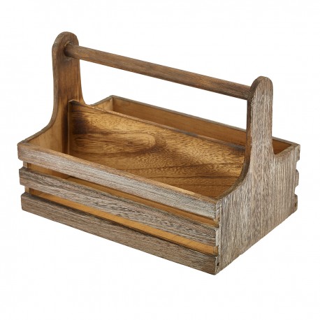 Houten tafelcaddy rustiek 24,5 x 16,5 x 18 cm (10 stuks)