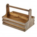 Houten tafelcaddy rustiek 24,5 x 16,5 x 18 cm (per 1 stuks)