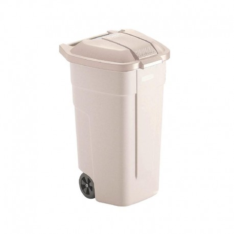 Rubbermaid rolcontainer met beige deksel 100ltr