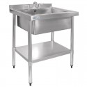 Vogue RVS spoelbak met onderblad 75x60cm