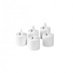 Moving Flame, herlaadbaar, warm white, 5 pcs, spare part 38 x Ø 36 mm 25 u White