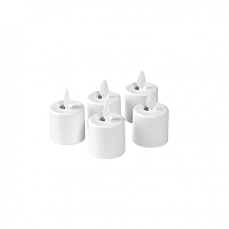 Moving Flame, herlaadbaar, warm white, 5 pcs, spare part 38 x Ø 36 mm 25 u White